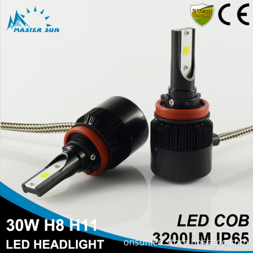 Manufacturer H8 H9 H11 COB light 30W 6500K 3200 lumen waterproof led headlamp led car headlight kit car H11 bulbs led headlight